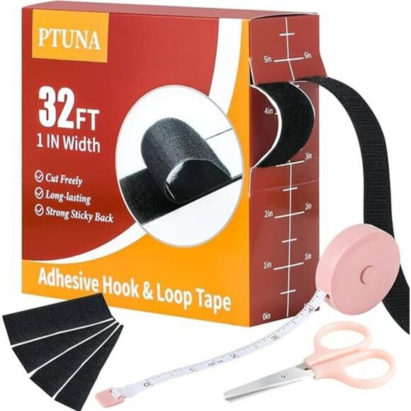 32Ft *1 Inch Hook and Loop Tape with Adhesive Back Heavy Duty Double Sided Adhes - Picture 8 of 8
